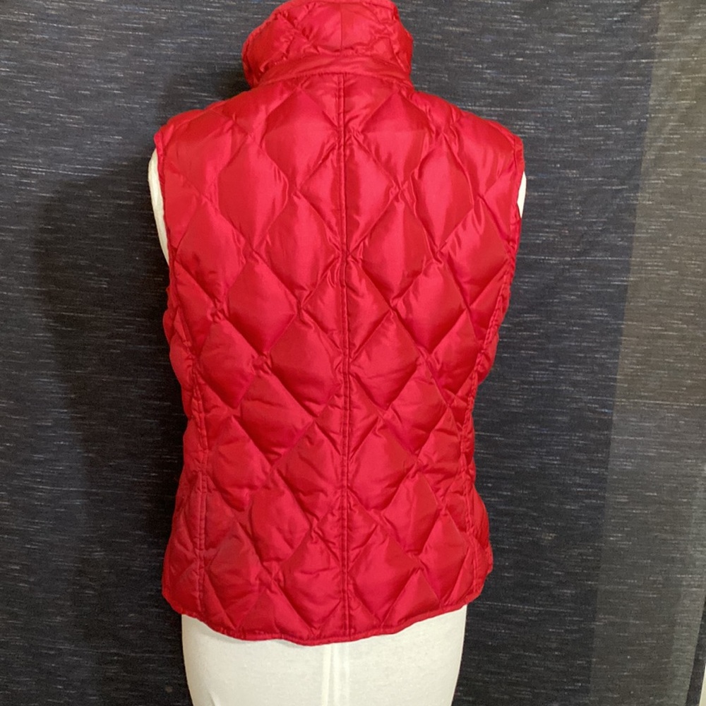 Talbots Button Down Quilted Vest Red Euc,Patch Po… - image 4